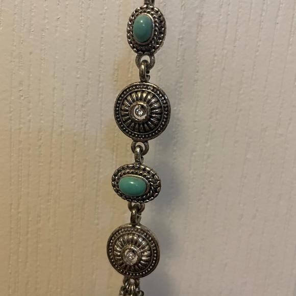 3/$20 | Long Turquoise Silver Necklace - Picture 3 of 5